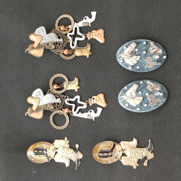 Country western Rodeo Cowboy boot skootin earrings - Picture 1 of 8